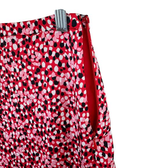 Talbots Petites NWT Red Black Pink Speckled Lightweight Lined Flared Skirt 2P - Picture 4 of 7